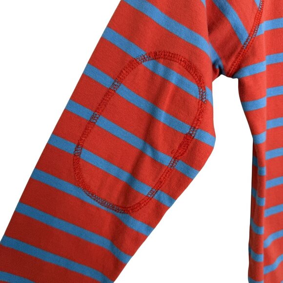 Mini Boden Orange & Blue Striped Long Sleeve Shirt, 7-8Y - Picture 5 of 7
